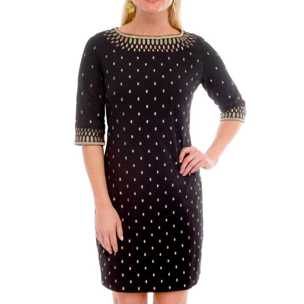 BLACK AND GOLD DRESS
